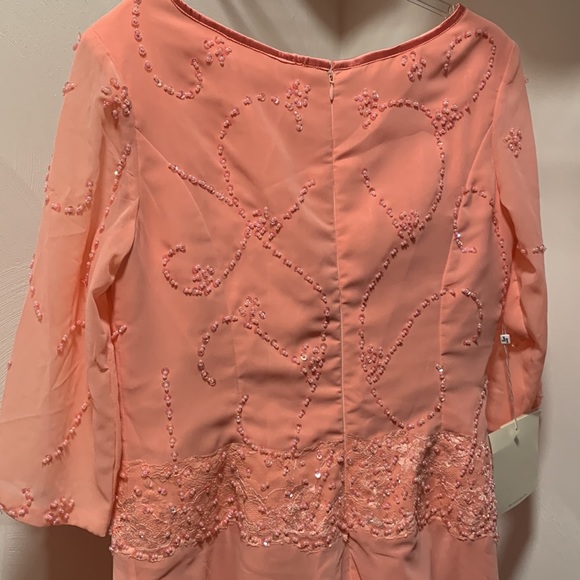TS Couture LanTing Bridal Coral Sequin Bodice Mother of the Bride Dress - Picture 11 of 17